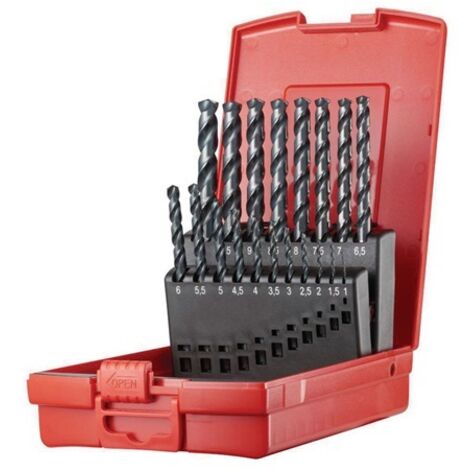 Set di punte elicoidali A188 DIN 338 tipo L P.1-10x0,5mm HSS 19 pezzi Ku.-Kass.DORMER