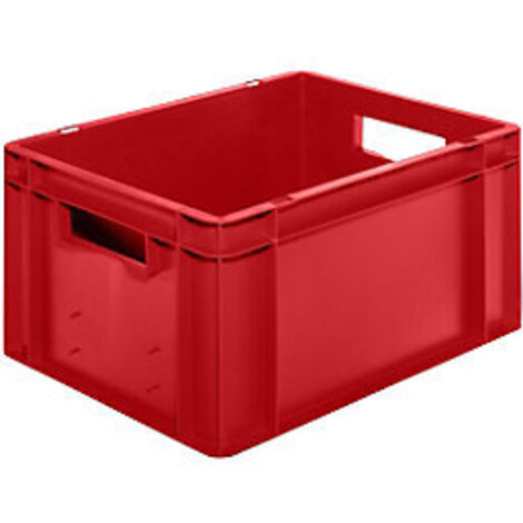 Contenitore di trasporto impilabile L400xP300xH210mm rosso in PP con pareti laterali chiuse