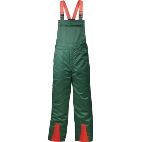 Pantaloni con protezione da taglio FICHTE, taglia 58, verde/rosso (1/4)