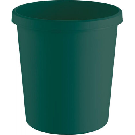 Cestino per rifiuti 18l H331xØ315mm con bordo di presa, colore verde scuro