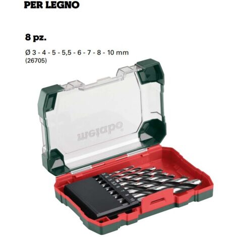 Metabo set 8 punte per legno a 2 taglienti attacco normale (1/6)