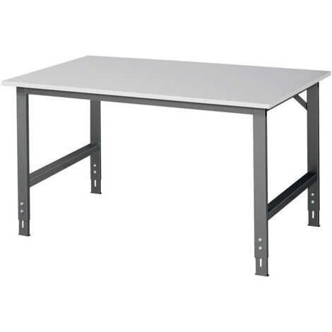 Banco da lavoro Tom B1500xT1000xH760-1080mm piano in melaminico struttura antracite
