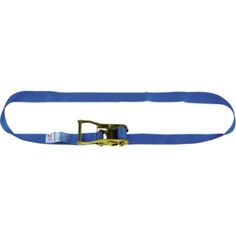 Cinghia di ancoraggio DIN EN 12195-2 L.5m P.50mm con cricchetto LC U 3000 daN (1/4)