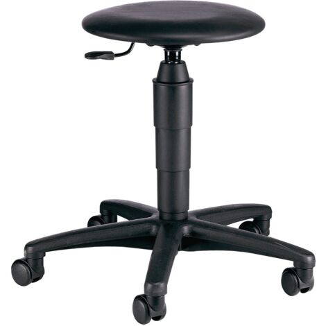 eurokraft basic Sedia girevole da lavoro, similpelle, con rotelle, 440 - 620 mm. (44 - 62 cm