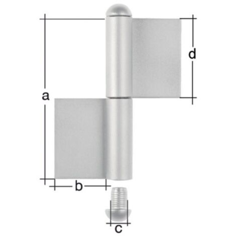 Alberts 414320 Cerniera per cancelli Metallici, Acciaio, Ø 9 mm, Höhe: 120 mm