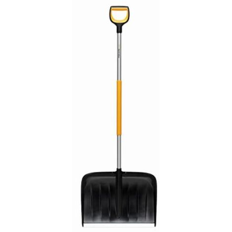 Fiskars 1057178 - Pala spingineve X-series per neve ergonomica in metallo, 54,3 cm, nero e arancione