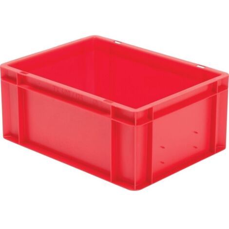 Contenitore impilabile per trasporto L400xP300xH175mm rosso in PP con pareti laterali chiuse
