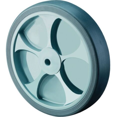 Ruota di ricambio D.125mm Trgf.120kg Gomma grigia Asse-D.15mm Diametro mozzo 50mm (1/2)