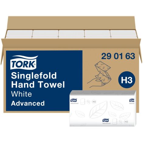 Asciugamano TORK 290163 a 2 strati, decorazione in rilievo bianco L230xP248mm 15x250 pz.