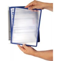 Supporto da parete con 5 lavagne, blu scuro, con cornice in profilo