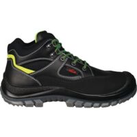 Stivali di sicurezza Tibet, misura 43, nero/neon verde, S3, EN 20345, in pelle