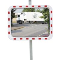 Specchio di sicurezza H600xB800mm in plastica, rosso/bianco 22m