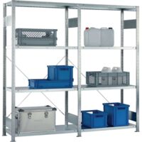Scaffale a incastro H2000xL2000xP400mm, struttura di base/estensione, verniciato, acciaio, portata 150kg, lunghezza campo 1650kg