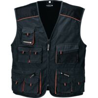 Gilet taglia 48 grigio scuro/nero/arancione