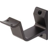 Supporto per corrimano 3552 alluminio nero rivestito a caldo, piastra curva