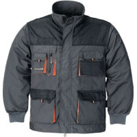 Giacca da uomo taglia 48 grigio scuro/nero/arancione