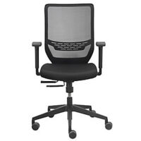 Sedia da ufficio girevole con braccioli in mesh, regolabile, nero, altezza 410-520 mm, con sincronizzazione, portata 110 kg