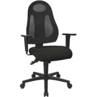 Sedia girevole da ufficio con tecnologia sincrona nero / nero 420-530mm senza braccioli TOPSTAR