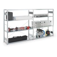Ripiano modulare grande H2000xL1700xP500mm ripiano aggiuntivo zincato argento 4 ripiani in acciaio