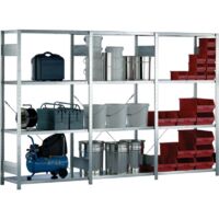 Ripiano in acciaio B1000xT400mm, portata 150kg, colore blu metallizzato, verniciato, per scaffale a incastro, 2 pezzi/vaso