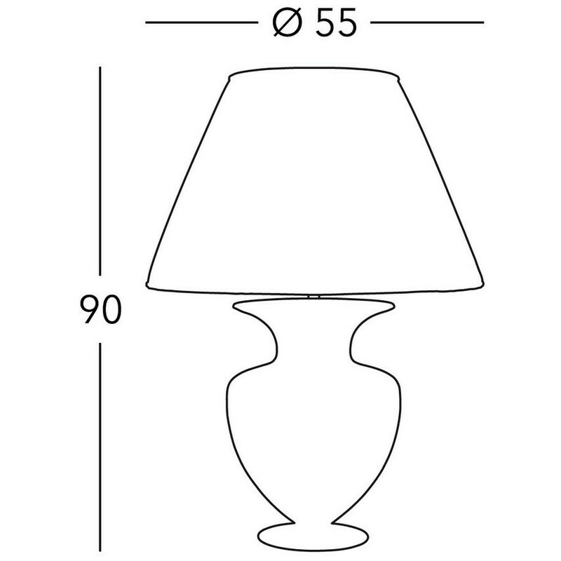 LAMPARA DE MESA GRANDE CERAMIC A BLANCA FORMA ANFORA PANTALLA