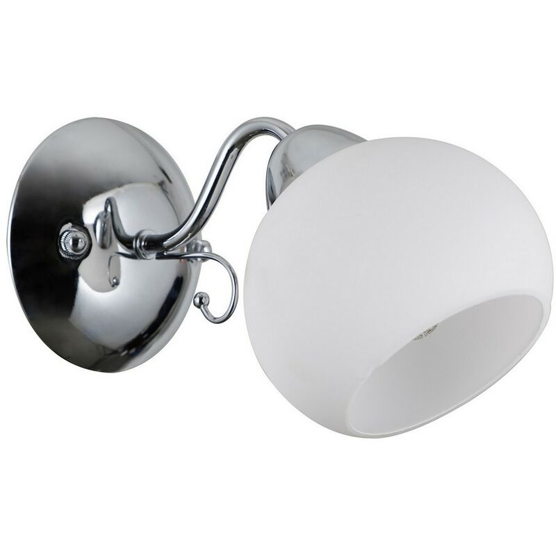 Italux Masseri - Lámpara de pared estilizada Cromo, Blanco 1 luz con pantalla blanca, E27