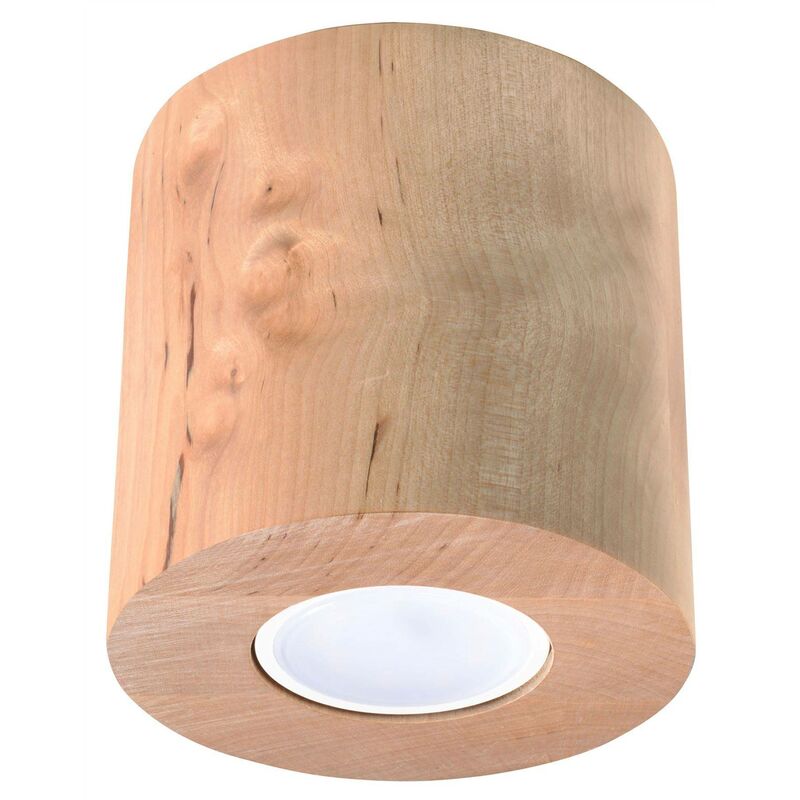 Sollux ORBIS - 1 Downlight de superficie de madera natural, GU10