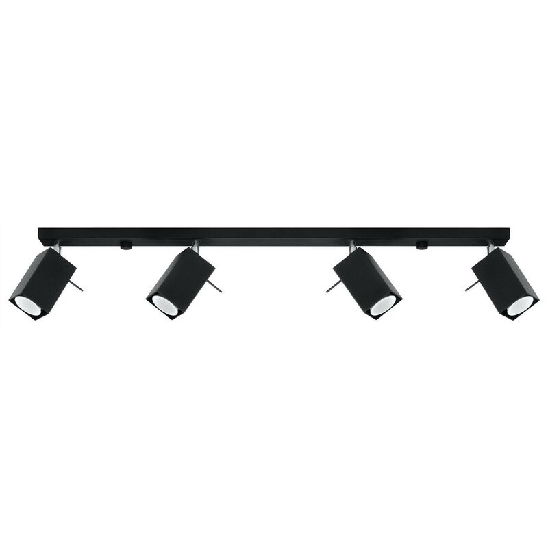 Sollux Lighting Merida 4l plafond lámpara de techo minimalista interiores soporte pantalla bombilla gu10 4 x 40 w 12 led acero con recubrimiento en polvo negro 80 6 16