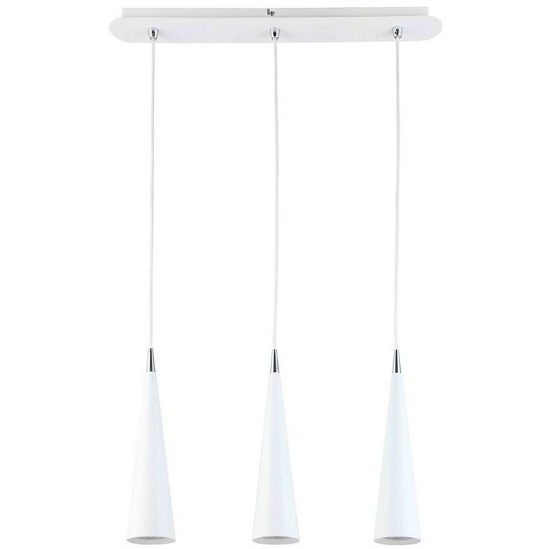 Italux Pietro WH - Lámpara colgante moderna blanca 3 luces con pantalla LED blanca, GU10