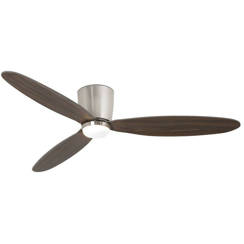 Ventilador de techo NIAS LED de níquel mate con motor CC de Faro, 3000K