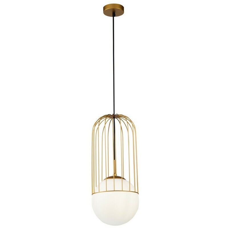 Telford Lámpara Colgante de Techo Cage Oro, 1 Luz, E27