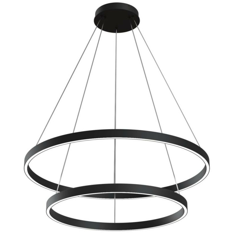 Maytoni Rim Modern Rim Integrated Led Black L Mpara De Techo Colgante Circular De Niveles