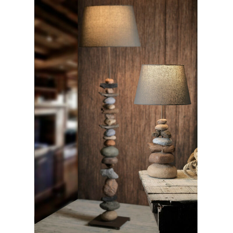 Relaxdays Lámpara de pie con perchero, Ocho ganchos, Diseño moderno, E27,  Metal, 180 x 33 cm