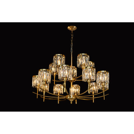 Lámpara De Cristal ámbar K9 Con 6 Brazos Cromados Roma 110 V/220 V