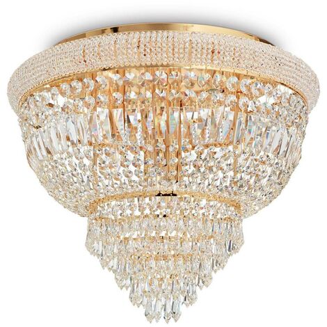 Ideal Lux Dubai - Lámpara de araña de techo con 6 luces, latón, E14