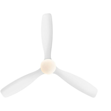 Schuller Siroco Ventilador de techo ultra silencioso de 6 velocidades blanco mate con luz LED, control remoto, temporizador y funciones reversibles