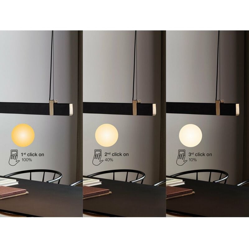 Nordlux LILT LED-Deckenleuchte mit gerader Stange, dimmbar, schwarz, 2700 K