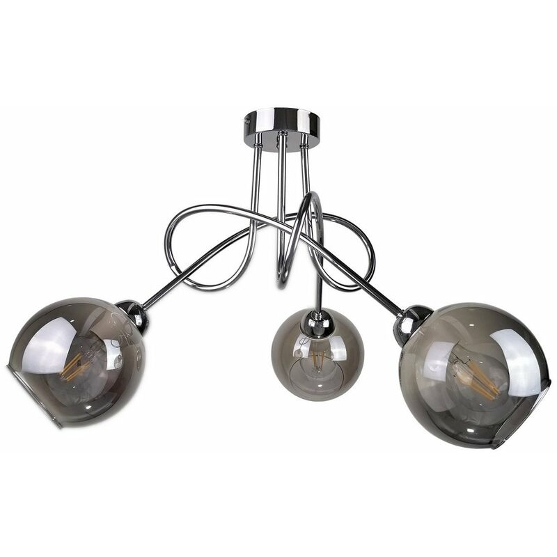 Hobaca Schwarze Semi-Flush Deckenleuchte – 2-Licht, Farmhouse Industrial Style, 25 Cm, Dimmbar Für Flur & Schlafzimmer