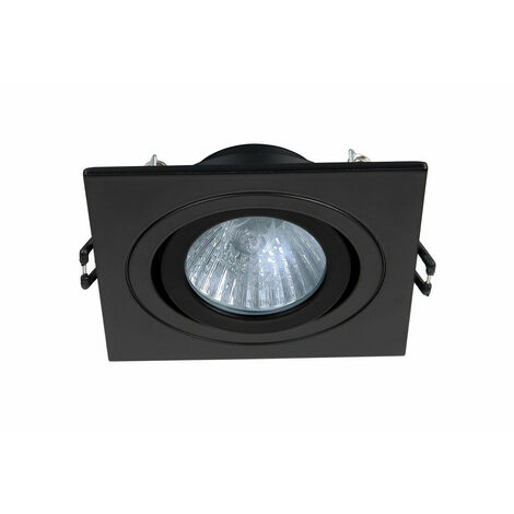 Astro Minima Quadrat-Downlight Schwarz – Dimmbar, Verstellbar, Für GU10 Birnen, Einbauleuchte Für Decke