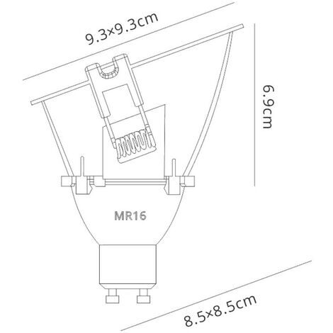Inspired Mantra - Lamborjini - Trichter 45deg. Ausgeschnittenes  Einbaustrahlerquadrat, 1 x GU10 (max. 12 W), weiß