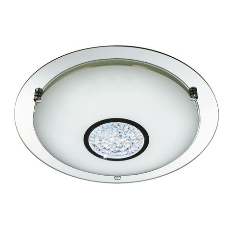 Searchlight Bathroom - Integrierte LED-Badezimmerspülung Decke Chrom,  Spiegel IP44 | Deckenlampen
