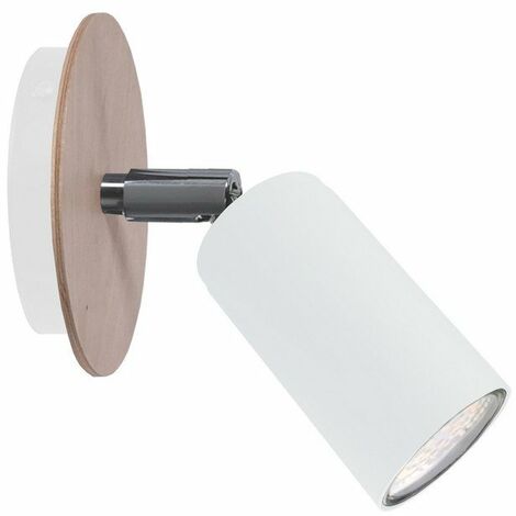 Trio Leuchten Aruni Spot - Weiß Matt Metall Mit Holz, 1-flammig GU10