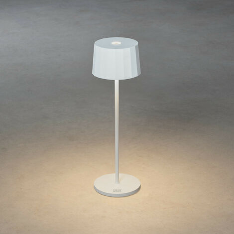 Konstsmide Positano Außeneffekt-Tischlampe USB 2700K, 3000K dimmbar rund weiß, IP54
