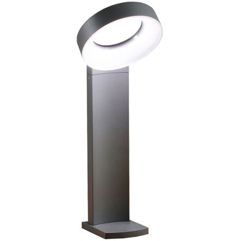 Qazqa Außenlaterne Platar – Quadratisch, Aluminium, Dunkelgrau, IP44, Für E27 LED, Dimmbar