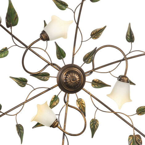 Halbbündige Deckenleuchte Mit Rattanschirm – Boho-Retro Design, Ohne Birne, Für Flur, Schlafzimmer, Café