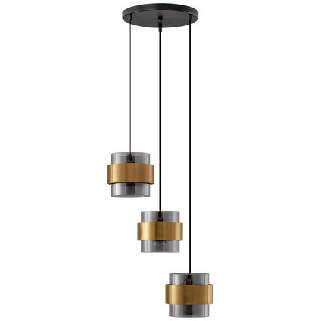 LEDKIA Deckenleuchte „Moonlight“ – 5 Schwenkbare Spots, Messing-Optik, Metall & Glas, 60 Cm Durchmesser, Für Wohnzimmer & Büro