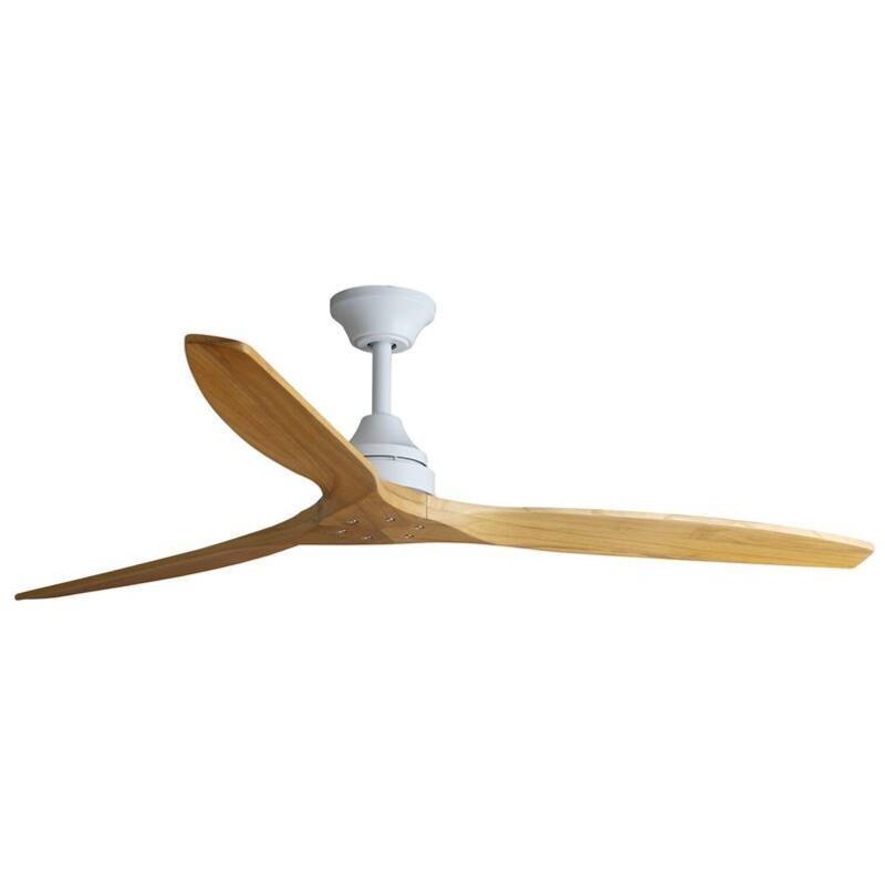 Ventilatore da soffitto Poros, lampada LED bianca/legno chiaro