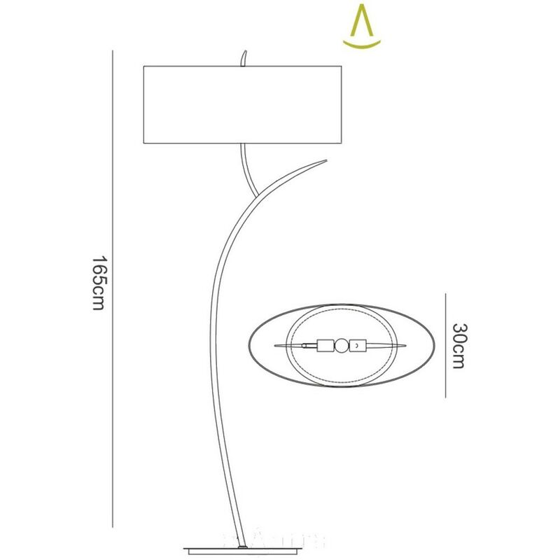 Eve Lampada da tavolo 2 lampadine E27 Grande, cromo lucido con paralume  rotondo bianco