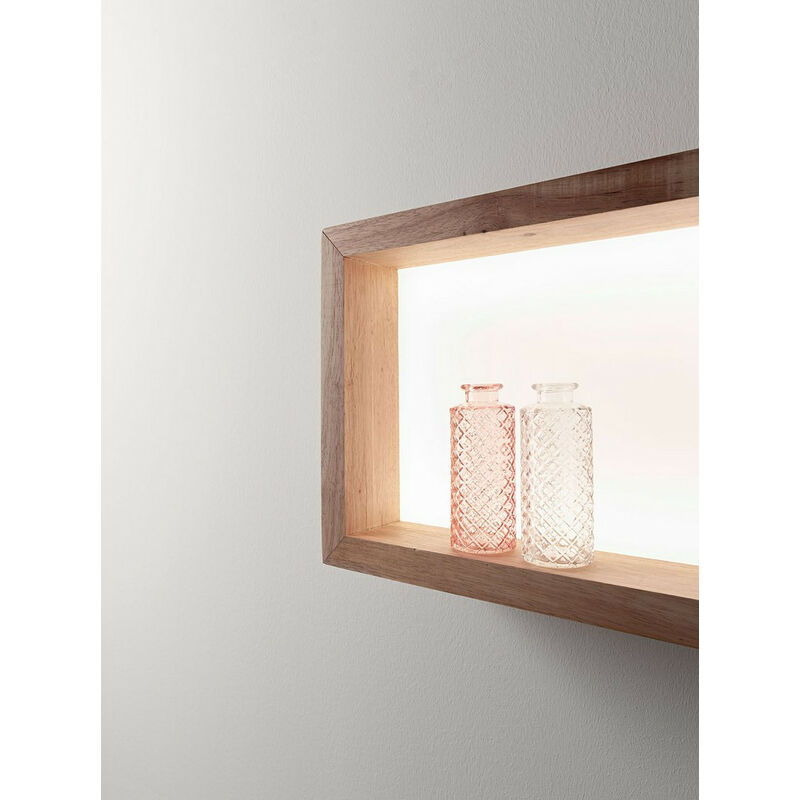 Fabas Luce Window Applique a LED integrata in vetro rovere