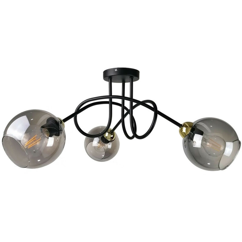 2 Plafoniere a semi-incasso in stile industriale - Luce calda, gabbia